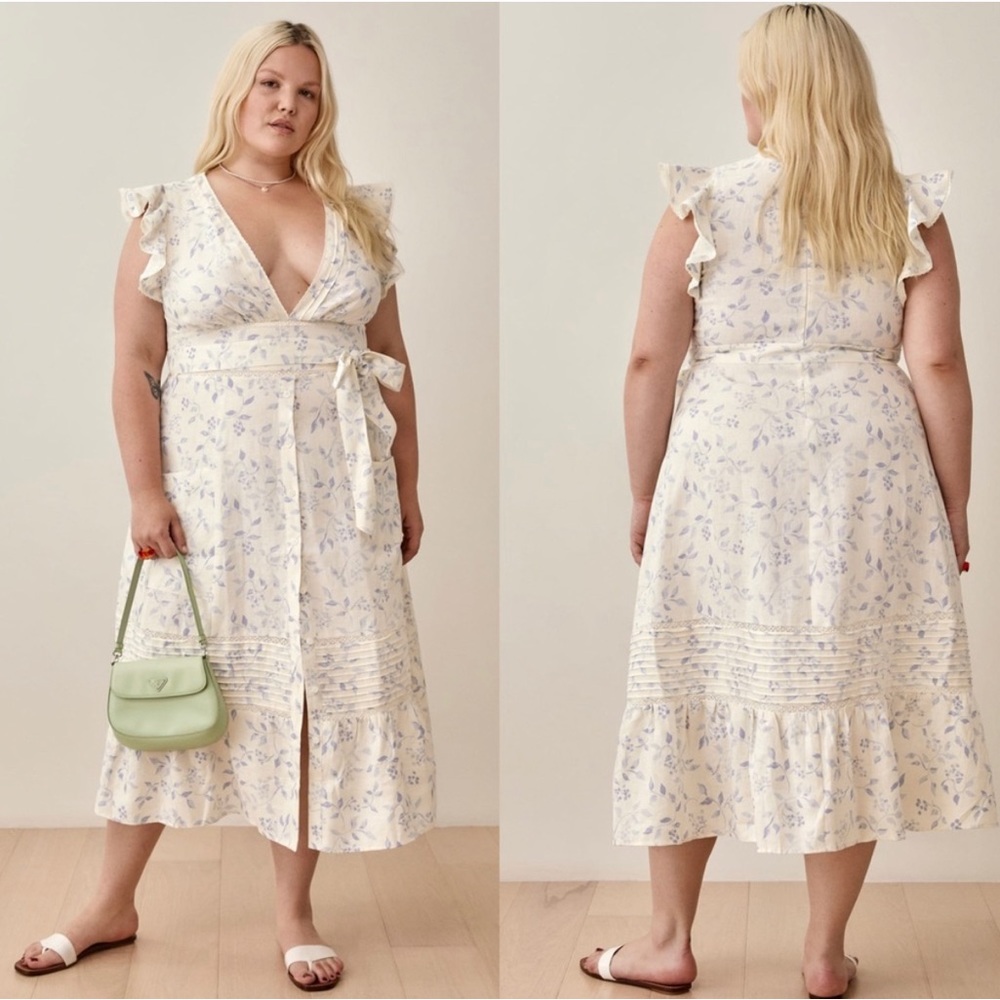 Reformation Lili White Linen Dress